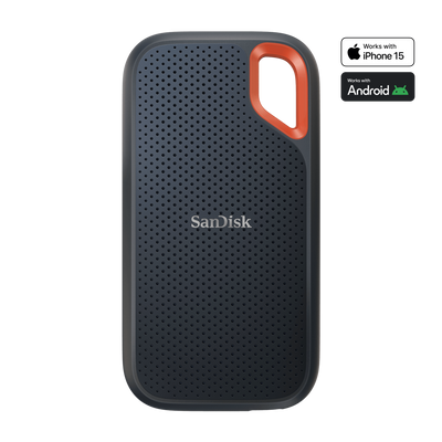 SanDisk Extreme Portable SSD - 2TB / Up to 1050 MB/s / USB 3.2 Gen 2 Type-C / Black / External SSD (Solid State Drive)