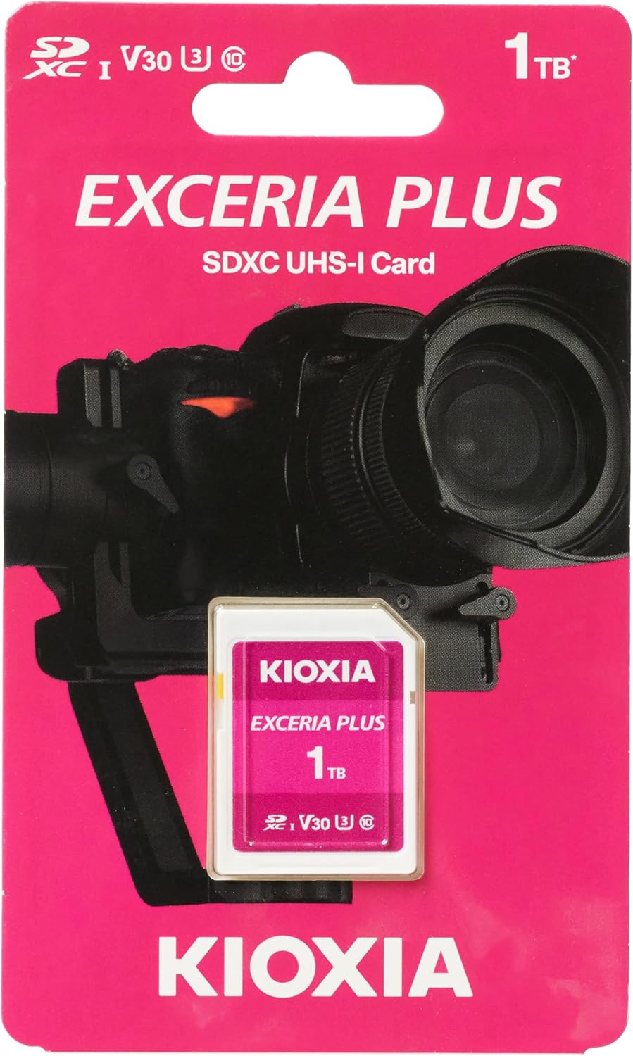 بطاقة ذاكرة Kioxia Exceria Plus SD سعة 1 تيرابايت UHS-I U3 C10 V30 تسجيل فيديو 4K بسرعة قراءة تصل إلى 100 ميجابايت/ثانية LNPL1M001TG4
