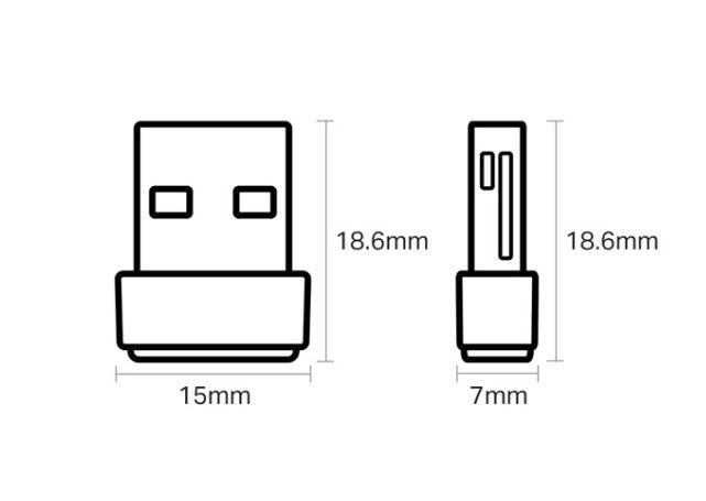 محول شبكة TP-Link AC600 اللاسلكي T2U Nano USB ثنائي النطاق