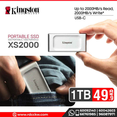 Portable SSD Kingston Xs2000 1Tb High Performance Portable SSD With USB-C , USB 3.2 Gen