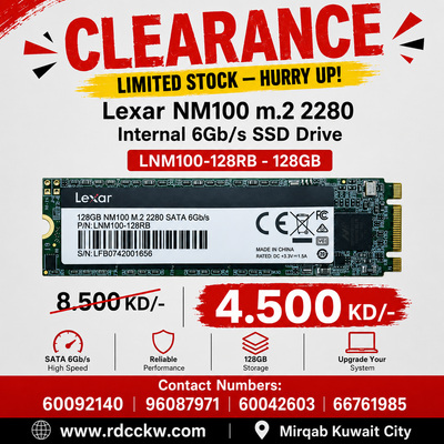 Lexar NM100 m.2 2280 Internal 6Gb/s SSD Drive LNM100-128RB - 128GB