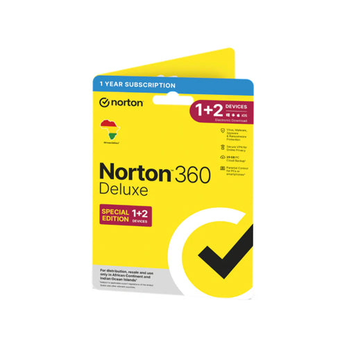 Norton 360 Deluxe 1+2 Device 25GB 1 year