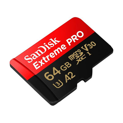 بطاقة SanDisk Extreme PRO microSDXC سعة 64 جيجابايت + محول SD + RescuePro Deluxe، بسرعة تصل إلى 200 ميجابايت/ثانية، مع أداء تطبيق A2، للهواتف الذكية وكاميرات الحركة أو الطائرات بدون طيار UHS-I Class 10 U3 V30
