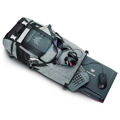 حقيبة ظهر Acer Predator Rolltop - مقاس 15.6 بوصة / بوليستر / أسود/رمادي - حقيبة كمبيوتر محمول