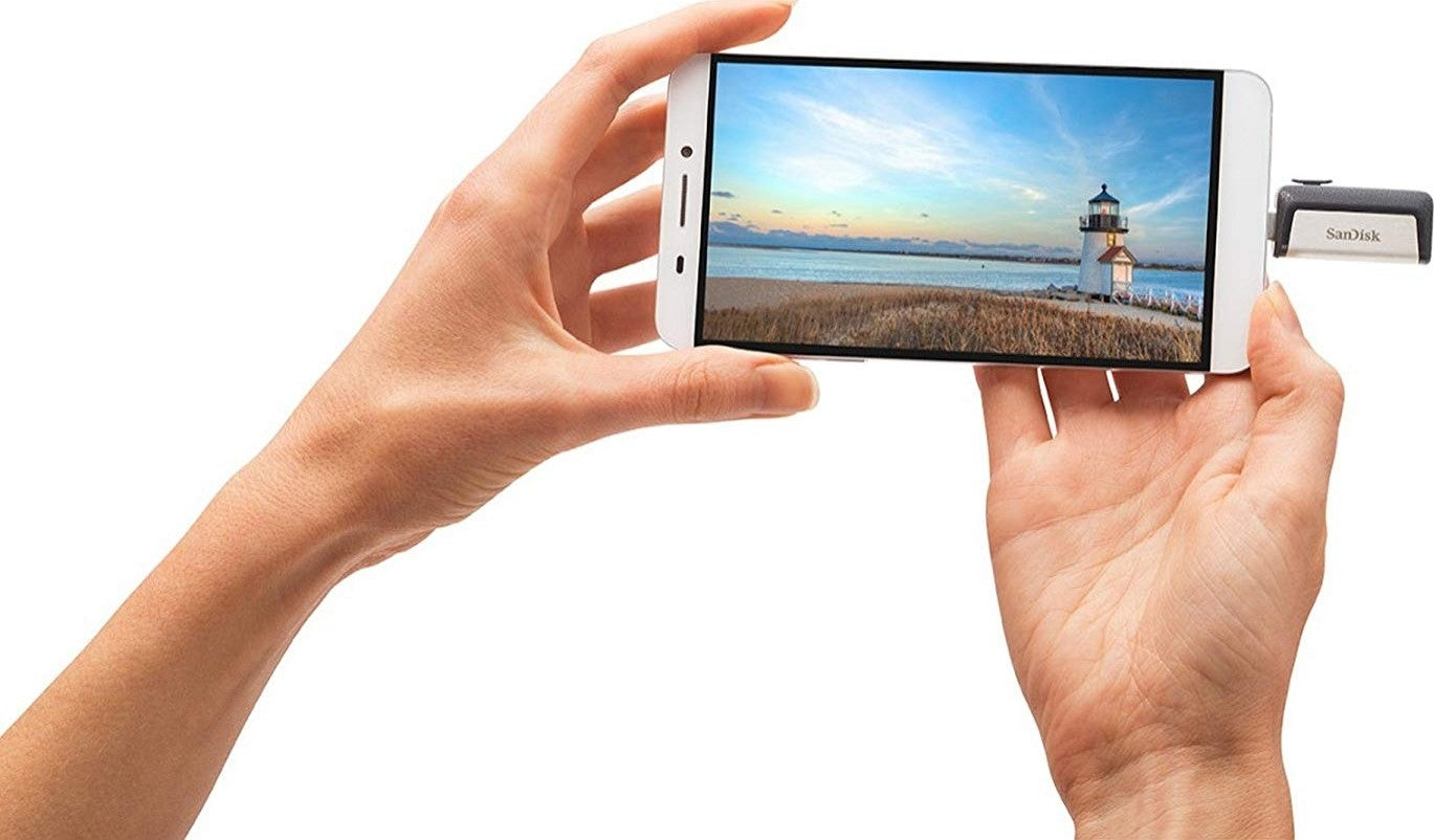 محرك أقراص SanDisk Ultra Dual Drive USB Type-C سعة 128 جيجابايت - USB-C، USB 3.1 - SDDDC2-128G-G46، رمادي