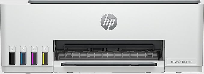 HP Smart Tank 580 Wireless All In One Printer, Print, Scan, Copy, Print up to 18000 black or 6000 color pages - White [1F3Y2A]