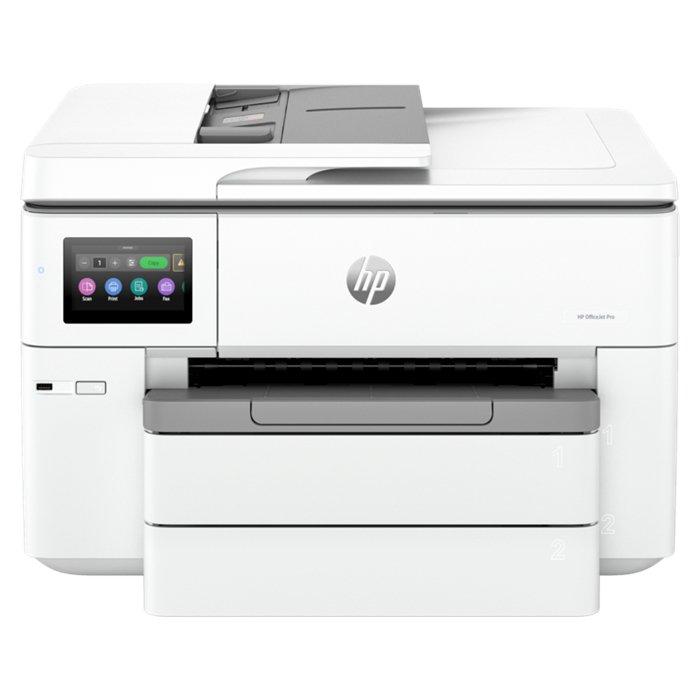 طابعة HP OfficeJet Pro 9730 الكل في واحد (بيضاء) | ٢٢ صفحة في الدقيقة / ٤٨٠٠ نقطة في البوصة | A3 | USB | LAN | Wi-Fi | طابعة نافثة للحبر ملونة