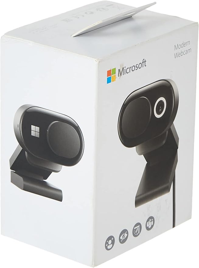 كاميرا ويب حديثة من مايكروسوفت - 1080 بكسل / 30 إطارًا في الثانية / USB 2.0 / أسود - كاميرا ويب 