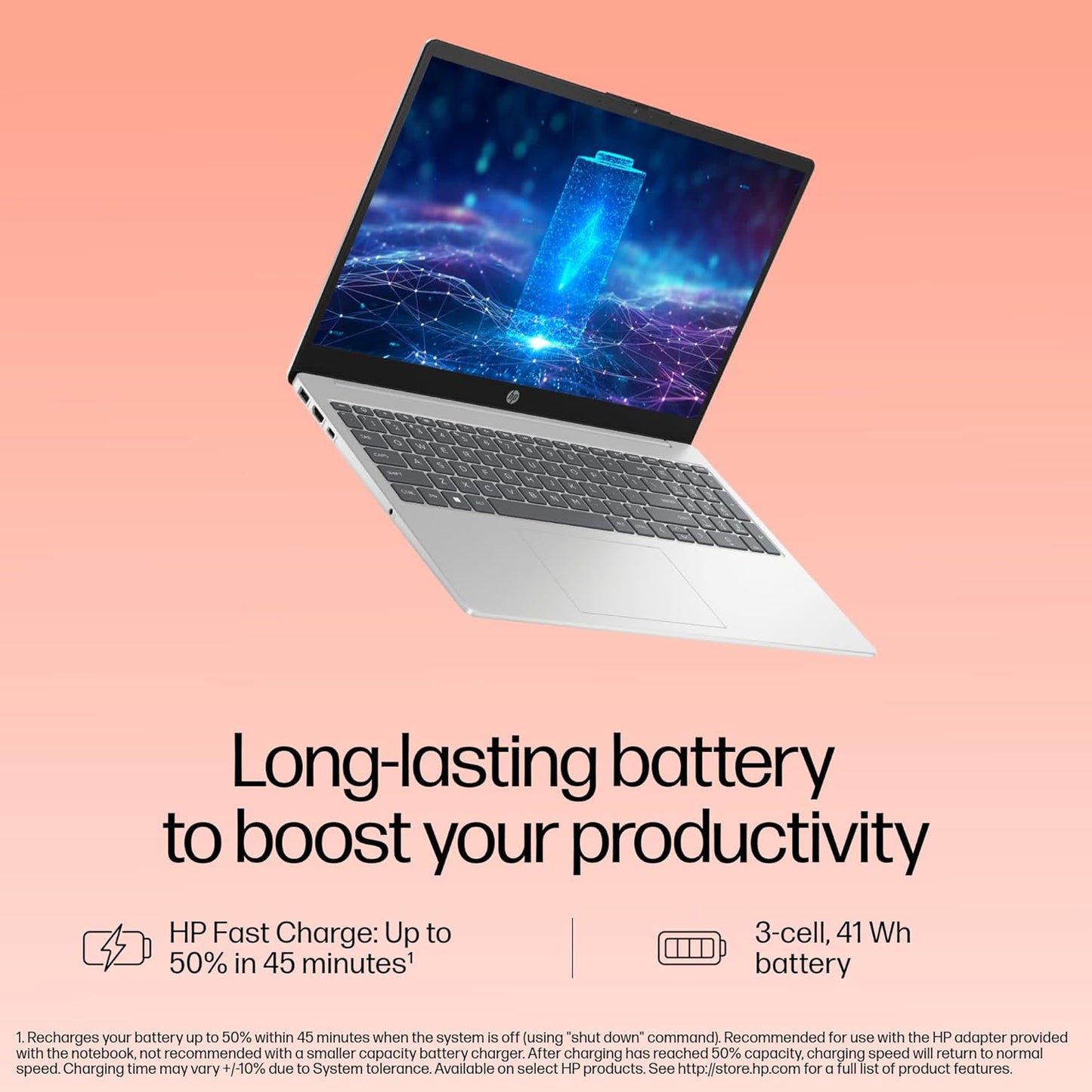 HP 15-FD0149NE | Intel Core™ i5-1334U | ذاكرة وصول عشوائي (RAM) سعة 8 جيجابايت DDR4 | قرص SSD سعة 512 جيجابايت PCIe® NVMe™ M.2 | شاشة عرض 15.6 بوصة عالية الدقة بالكامل | نظام تشغيل DOS