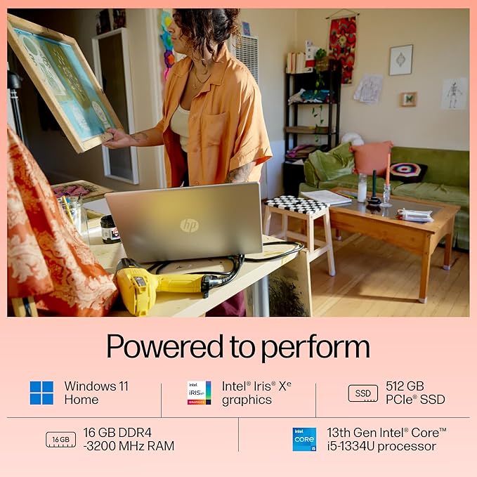 HP 15-FD0149NE | Intel Core™ i5-1334U | ذاكرة وصول عشوائي (RAM) سعة 8 جيجابايت DDR4 | قرص SSD سعة 512 جيجابايت PCIe® NVMe™ M.2 | شاشة عرض 15.6 بوصة عالية الدقة بالكامل | نظام تشغيل DOS