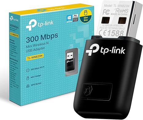 TP-Link TL-WN823N N300 Mini | USB Wireless |  WiFi Network Adapter for pc, Ideal for Raspberry Pi