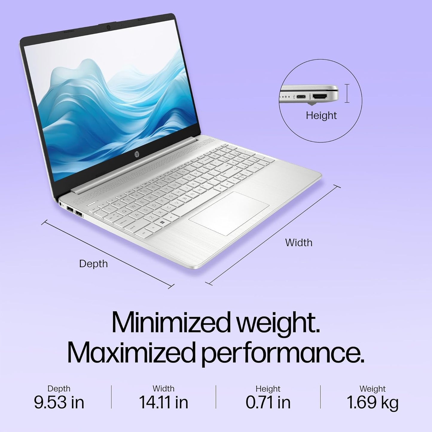 HP Laptop 15s-fq5210ne Intel Core i3- 1215u | 8GB Ram | 512 GB SSD | 15.6 FHD | Dos