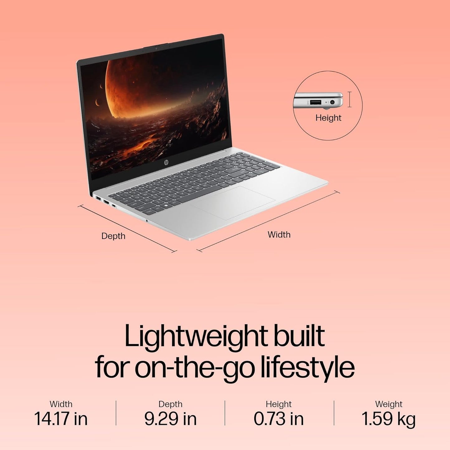 HP 15-FD0149NE | Intel Core™ i5-1334U | ذاكرة وصول عشوائي (RAM) سعة 8 جيجابايت DDR4 | قرص SSD سعة 512 جيجابايت PCIe® NVMe™ M.2 | شاشة عرض 15.6 بوصة عالية الدقة بالكامل | نظام تشغيل DOS