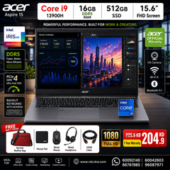 Acer Aspire 15 – Extreme Performance Intel Core i9- 13900H | 16GB DDR5 | 512GB NVMe  | 15.6