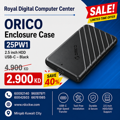 ORICO | Enclosure Case |  25PW1 | 2.5 inch HDD | USB-C – Black