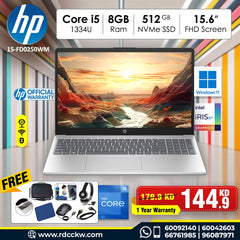 Laptop HP 15-FD0250WM | Intel Core I5-1334U Processor |  Ram 8GB DDR4 | Storage 512GB NVMe SSD | Intel® Iris® Xe Graphics | Display 15.6