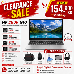 Laptop HP 250R G10 | Intel Core 5 120U Processor | 8GB DDR4 RAM | 512GB SSD NVMe | Integrated Intel Graphics | Turbo Silver  | 1 Year Warranty