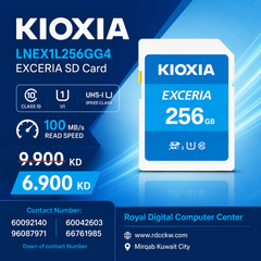 Kioxia LNEX1L256GG4 Exceria SD Card, Class 10, U1 UHS Speed Class, 100MB/s Read Speed, 256GB