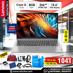 Laptop Lenovo IdeaPad Slim 3 | Intel Core i3 1315U Processor |  Ram 8GB DDR5 | Storage 256GB  NVMe SSD | Integrated Intel UHD | GraphicsDisplay 15.6
