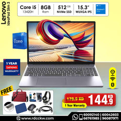 Laptop Lenovo IP Slim3 | Intel Core i5 13420H Processor | Ram 8GB DDR5 | Storage 512GB SSD NVme | Integrated Intel UHD Graphics | Display 15.3