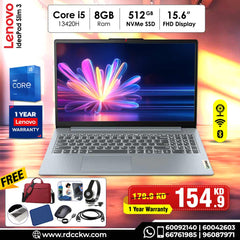 Laptop Lenovo IP Slim3 | Intel Core i5 13420H Processor | Ram 8GB DDR5 | Storage 512GB SSD NVme | Integrated Intel UHD Graphics | Display 15.6