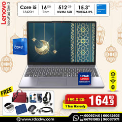 Laptop Lenovo IP Slim3 | Intel Core i5 13420H Processor | Ram 16GB DDR5 | Storage 512GB SSD NVme | Integrated Intel UHD Graphics | Display 15.3