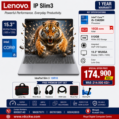 Laptop Lenovo IP Slim3 | Intel Core i5 13420H Processor | Ram 16GB DDR5 | Storage 512GB SSD NVme | Integrated Intel UHD Graphics | Display 15.3