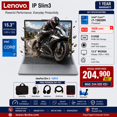 Laptop Lenovo IdeaPad Slim 3 Gen 10 | Intel Core I7-13620H Processor | Ram 16GB DD5 Ram | Storage 512GB SSD NVMe | Display 15.3
