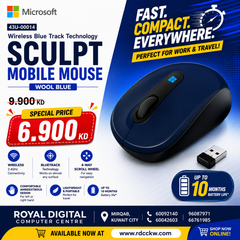 Microsoft 43U-00014 Wireless Blue Track Technology Sculpt Mobile Mouse - Wool Blue