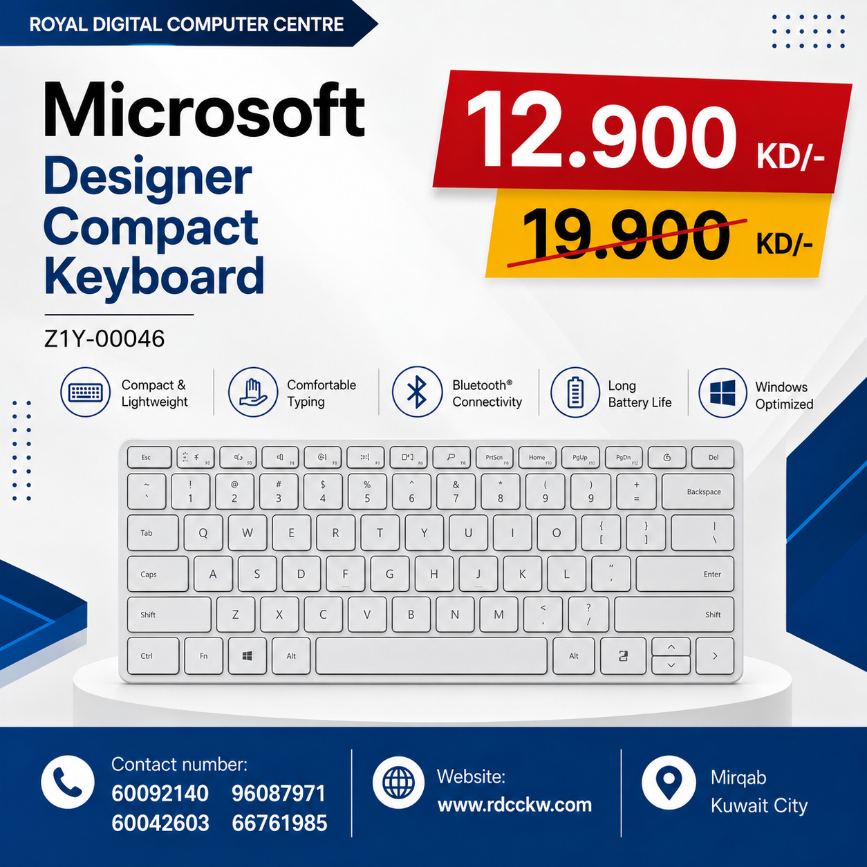 Microsoft Designer Compact Keyboard | Z1Y-00046 – Royal Digital ...