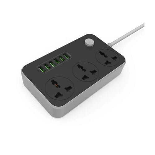 Power Socket LDNIO SC3604 | Smart 6 Usb Charging Ports 3.4A | 3 Universal International Socket |  2 Metre Cord Length || 2500W 10A Rated Power