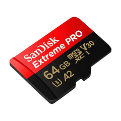 بطاقة SanDisk Extreme PRO microSDXC سعة 64 جيجابايت + محول SD + RescuePro Deluxe، بسرعة تصل إلى 200 ميجابايت/ثانية، مع أداء تطبيق A2، للهواتف الذكية وكاميرات الحركة أو الطائرات بدون طيار UHS-I Class 10 U3 V30 