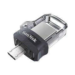 محرك أقراص SanDisk Ultra Dual Drive m3.0 سعة 64 جيجابايت لأجهزة Android وأجهزة الكمبيوتر - microUSB وUSB 3.0 - SDDD3-064G-G46، أسود 