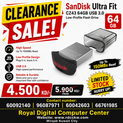 SanDisk Ultra Fit CZ43 64GB USB 3.0 Low-Profile Flash Drive Up To 150MBs Read- SDCZ43-064G-G46 [Older Version]