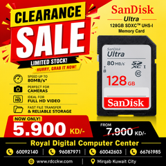 SanDisk Ultra 128GB SDXC UHS-I Memory Card up to 80MB/s (SDSDUNC-128G-GN6IN), Black