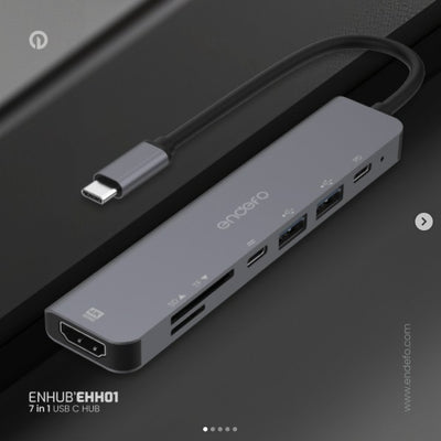 محطة إرساء USB-C Endefo HDMI (4K@60Hz)+ SD/TF+USB * 2 + USB-C(بيانات)+USB-C(PD)