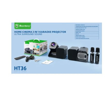 Smartbarry HT36 4K High-definition Manual Focusing 5G Dual Band Speed,HD Input 4000mAh Battery Capacity WiFi Bluetooth Projector Android 11.0 Home Theater, Movies,Video Gaming, Office Work Meetings Projector