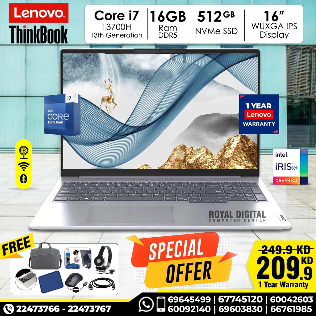 Lenovo Think Book 16 Gen 6 | Intel Core I7 13700H | 16 GB DDR5 Ram | 512 GB SSD NVMe  | 16