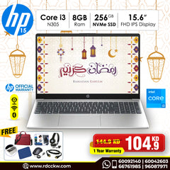 Laptop HP 15-fd0133wm | Intel Core i3-N305 Processor | Ram 8GB DDR4 | Storage 256GB NVMe SSD | Integrated Intel UHD Graphics | Display 15.6