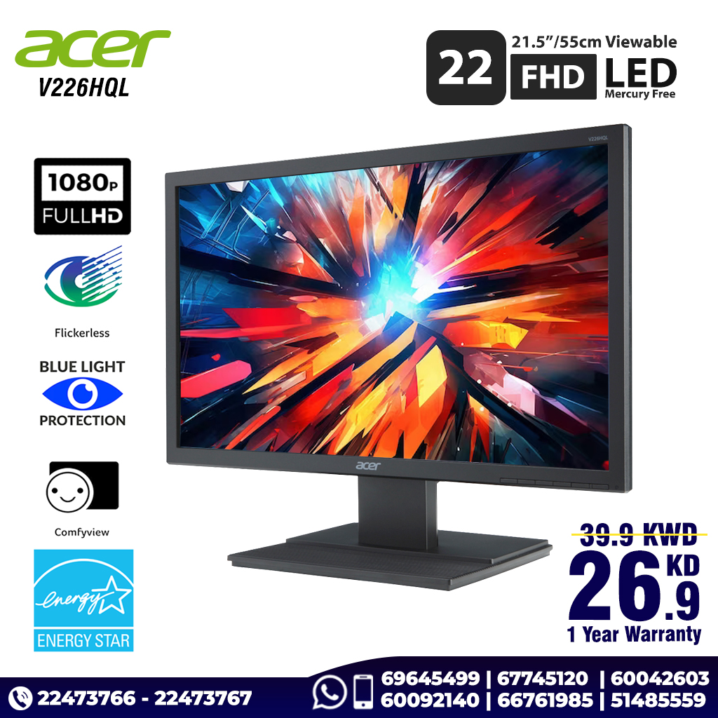 Acer V226HQL 1080p Full HD 22 inch FHD
