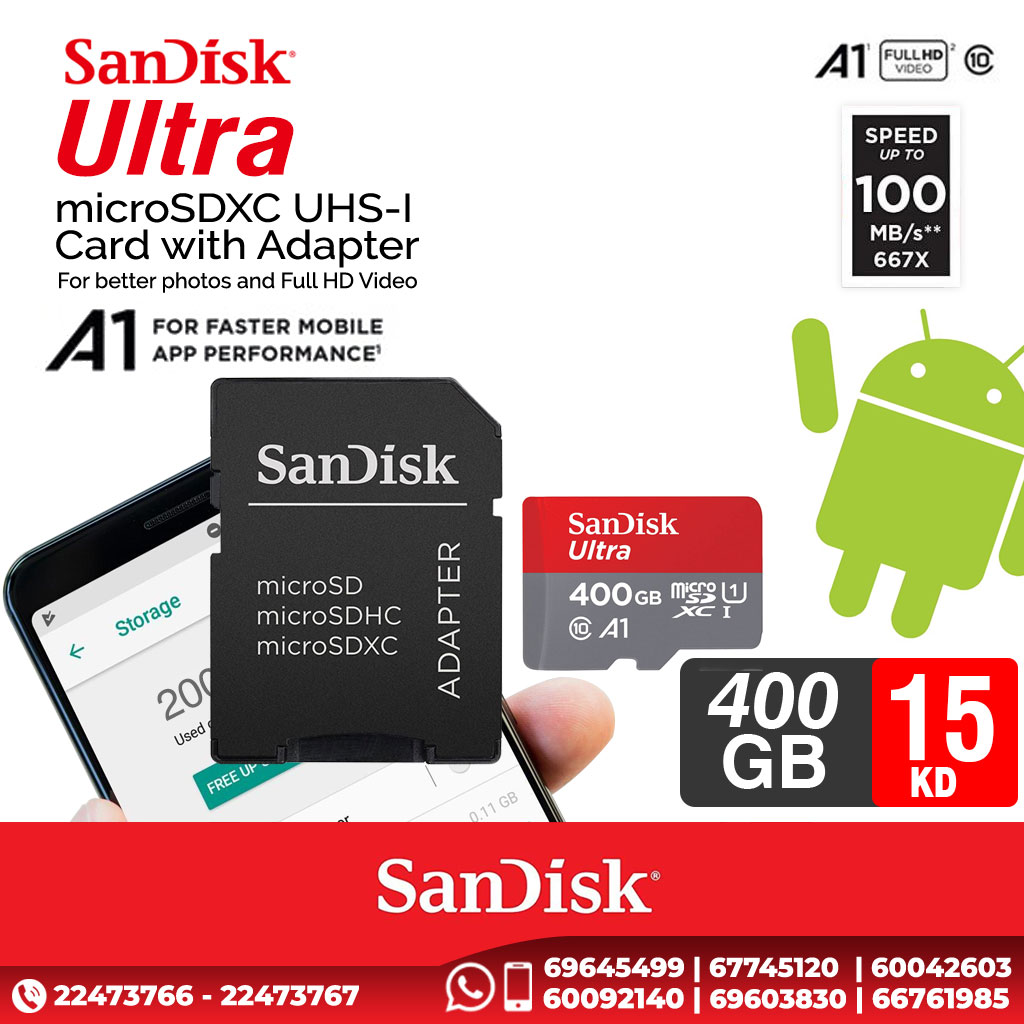 sandisk ultra memory card with adapter 400GB 